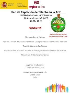 Charla informativa sobre la proyección del Cuerpo Nacional Veterinario