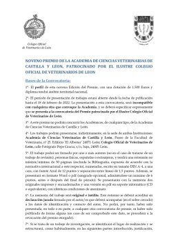 IX Premio de la Academia de Ciencias Veterinarias de CyL 